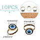 10Pcs Plastic Evil Eye Adjustable Rings Set(RJEW-AR0002-04)-2