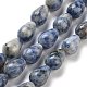 perles de jaspe tache bleue naturelle(G-B106-A15-02)-1