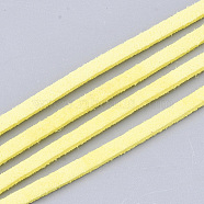 Faux Suede Cord, Faux Suede Lace, Yellow, 2.5~2.8x1.5mm, about 1.09 yards(1m)/strand(LW-R023-2.8mm-21)