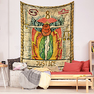 Tarot Tapestry, Polyester Bohemian Wall Hanging Tapestry, for Bedroom Living Room Decoration, Rectangle, Justice XI, 950x730mm(PW23040445439)