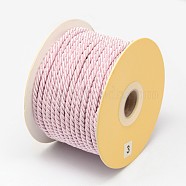 Nylon Threads, Milan Cords/Twisted Cords, Pink, 3mm, about 21.87 yards(20m)/roll(NWIR-N003-3mm-14M)