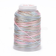 5 Rolls 12-Ply Segment Dyed Polyester Cords, Milan Cord, Round, Aqua, 0.4mm, about 71.08 Yards(65m)/Roll(WCOR-P001-01B-04)