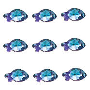 K9 Glass Rhinestone Pendants, Imitation Austrian Crystal, Faceted, Fish, Light Amethyst, 16.9x9x5.3mm, Hole: 1.2mm(X-GLAA-TA001-004)