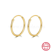925 Sterling Silver Huggie Hoop Earrings, Real 18K Gold Plated, 26mm(HA9525-05)