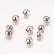 Iron Spacer Beads, Cadmium Free & Lead Free, Round, Rose Gold, 4mm, Hole: 1.5mm(IFIN-R220-4mm-RG)