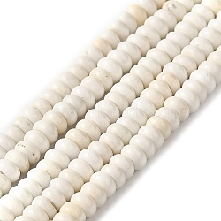 Natural Howlite Beads Strands, Rondelle, 4x2mm, Hole: 0.9mm, about 180pcs/strand, 15.12''(38.4cm)(G-K284-C01-01)