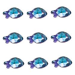 K9 Glass Rhinestone Pendants, Imitation Austrian Crystal, Faceted, Fish, Light Amethyst, 16.9x9x5.3mm, Hole: 1.2mm(X-GLAA-TA001-004)