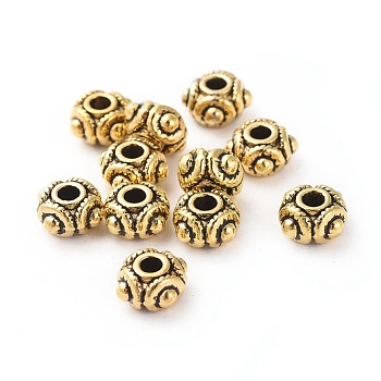 Tibetan Antique Golden Metal Beads, Lead Free & Nickel Free & Cadmium Free, Rondelle, 8x5mm, Hole: 2mm