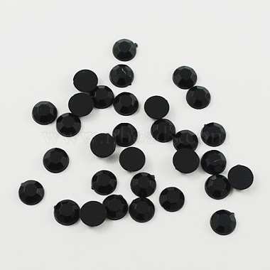 12mm Black Half Round Acrylic Rhinestone Cabochons