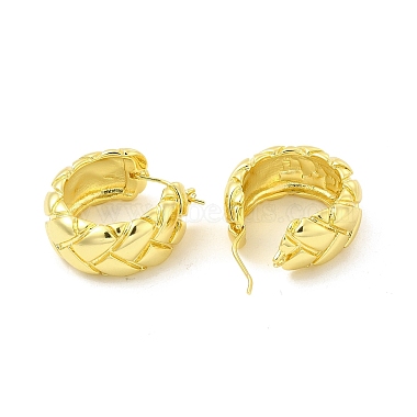 Brass Rhombus Hoop Earrings for Women(EJEW-E273-15LG)-2