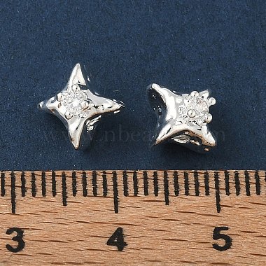 Messing Micro Pave klare Zirkonia Perlen(CU-CBAC675-01S)-3
