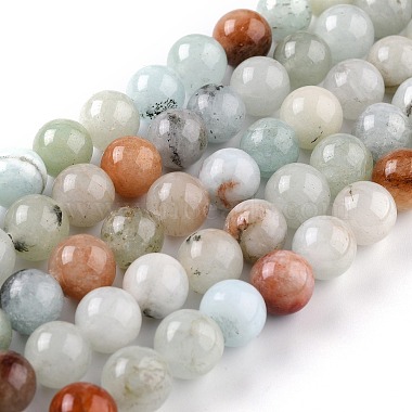 Colorful Round White Jade Beads