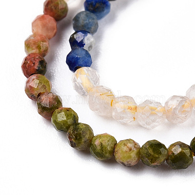 un mélange naturel de perles de pierres précieuses brins(G-D080-A01-03-10)-3