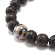 Bracelet pierre de lave naturelle & perles mala tibétaines dzi(BJEW-JB07468-02)-4