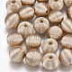 Perles de bois recouvertes de fil de cordon polyester(WOVE-S117-16mm-05)-2