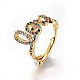 Adjustable Brass Micro Pave Cubic Zirconia Finger Rings(RJEW-L086-04G)-2