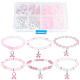 DIY Breast Cancer Awareness Bracelet Making Kit(DIY-SC0021-74)-1