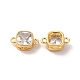 Real 18K Gold Plated Brass Cubic Zirconia Links Connectors(KK-M243-04G-02)-2