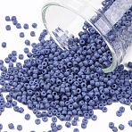 TOHO Round Seed Beads, Japanese Seed Beads, (2606F) Semi Glazed Soft Blue, 15/0, 1.5mm, Hole: 0.7mm, about 15000pcs/50g(SEED-XTR15-2606F)