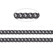Brass Twisted Chains, Curb Chains, Diamond Cut, Soldered, Faceted, with Spool, Oval, Lead Free & Cadmium Free, Gunmetal, 2x1.5x0.45mm, about 301.83 Feet(92m)/roll(CHC-S108-B)