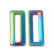 Ion Plating(IP) 304 Stainless Steel Linking Rings, Rectangle, Rainbow Color, 20x8x1.5mm, Hole: 16x3mm(STAS-A070-35MC)