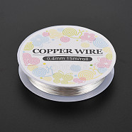 Round Craft Copper Wire, Nickel Free, Silver Color Plated, 26 Gauge, 0.4mm, about 49.21 Feet(15m)/roll(X-CW0.4mm006)