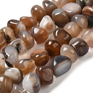 Natural Agate Beads Strands, Dyed & Heated, Nuggets, Tumbled Stone, Sienna, 6.5~13x10~13x1.5~11mm, Hole: 1.6mm, about 22pcs/strand, 7.20~7.72''(18.3~19.6cm)(G-H295-B01-02)