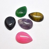 Gemstone Cabochons, teardrop, Mixed Stone, Mixed Color, 18x13x5mm(G-G525-13x18mm-M2)
