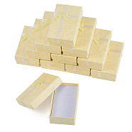 Cardboard Bracelet Storage Boxes, Rectangle with Bowknot, Light Yellow, 8.1x5.05x2.8cm(CON-TAC0006-03A)
