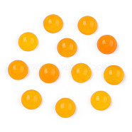 Natural White Jade Cabochons, Dyed, Half Round/Dome, Gold, 6x3~4mm(G-R416-6mm-06)