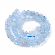 Natural Aquamarine Beads Strands, Tumbled Stone, Nuggets, 6~9x7~8mm, Hole: 1mm, about 54~55pcs/strand, 15.4 inch(39cm)(G-P433-06B-01)