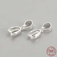 925 Sterling Silver Pendants, Ice Pick & Pinch Bails, with 925 Stamp, Silver, 12mm, Hole: 4mm, Pin: 0.5mm(STER-S002-68)