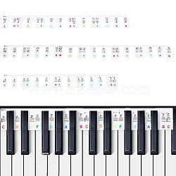 Silicone Removable Piano Keyboard Note Guides, 88-Key Piano Rake Notes Marker, for Kids Beginners, Colorful, 350~494x40x2.5mm, 3pcs/set(DIY-WH0292-81A)