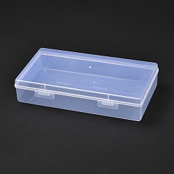 Rectangle Polypropylene(PP) Plastic Boxes, Bead Storage Containers, with Hinged Lid, Clear, 11x19x4cm, Inner Diameter: 8x18.5cm(CON-C003-02)