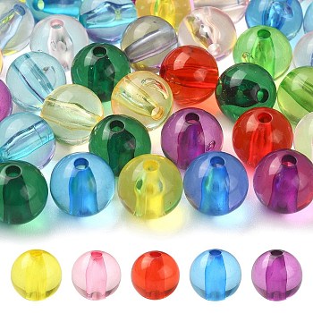 Transparent Acrylic Beads, Round, Mixed Color, 12x11mm, Hole: 2.5mm, about 100pcs/91.5g