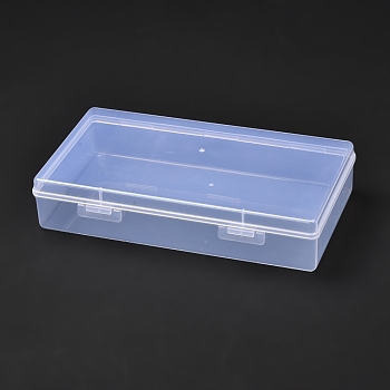Rectangle Polypropylene(PP) Plastic Boxes, Bead Storage Containers, with Hinged Lid, Clear, 11x19x4cm, Inner Diameter: 8x18.5cm