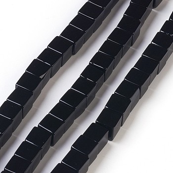 Natural Black Onyx Beads Strands, Dyed & Heated, Cube, 8x8mm, Hole: 1.2mm, about 48pcs/strand, 15.5 inch