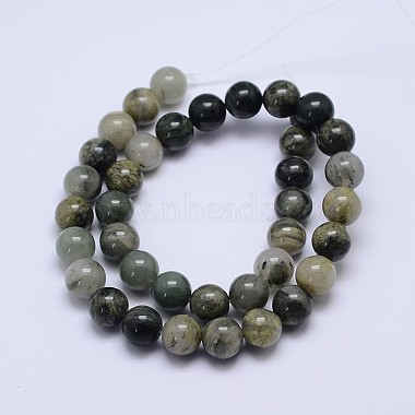 Round Natural Green Rutilated Quartz Beads Strands(G-D742-8mm)-2