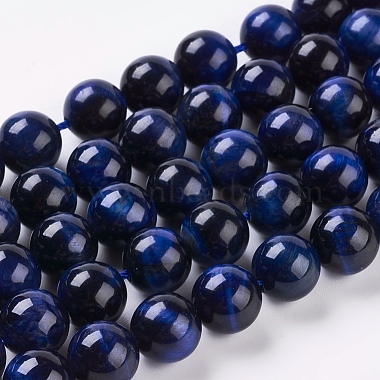 10mm MidnightBlue Round Tiger Eye Beads