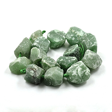 Nuggets Natural Green Aventurine Beads Strands(G-N0135-14)-3
