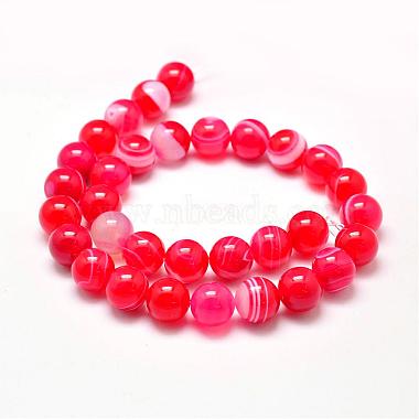 Natural Striped Agate/Banded Agate Bead Strands(G-G962-10mm-04)-2