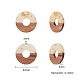 Transparent Resin & Walnut Wood Pendants(RESI-CJ0001-50)-2