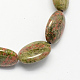 Flat Oval Gemstone Natural Unakite Stone Beads Strands(G-S113-16)-1