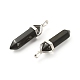 2Pcs Natural Obsidian Double Terminal Pointed Pendants(G-YW0002-04)-1