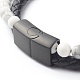 Natural Howlite Round Beads Multi-strand Bracelets(BJEW-JB06571-04)-4