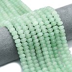 Natural Green Aventurine Beads Strands, Frosted, Rondelle, 8x5mm, Hole: 1.4mm, about 73~75pcs/strand, 14.96''~15.16''(38~38.5cm)(G-P575-A02-8x5mm-04)