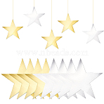 48Pcs 2 Colors Paper Glitter Star Wall Decoration, Birthday Party Decoration, Mixed Color, 150x150x0.2mm, 24pcs/color(AJEW-SP0001-16B)