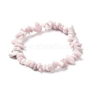 Natural Pink Opal Chip Beads Stretch Bracelets, Inner Diameter: 2 inch(5cm)(BJEW-JB06618)