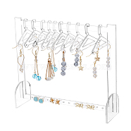 Transparent Acrylic Earring Hanging Display Stands, Clothes Hanger Shaped Earring Organizer Holder with 10Pcs Hangers, Clear, Finish Product: 18x4.5x10cm, 1 set/box(EDIS-FH0001-04)