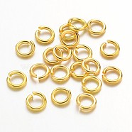 Golden Color Brass Open Jump Rings, 18 Gauge, 5x1mm, Inner Diameter: 3mm, about 120pcs/10g(X-JRC5MM-G)